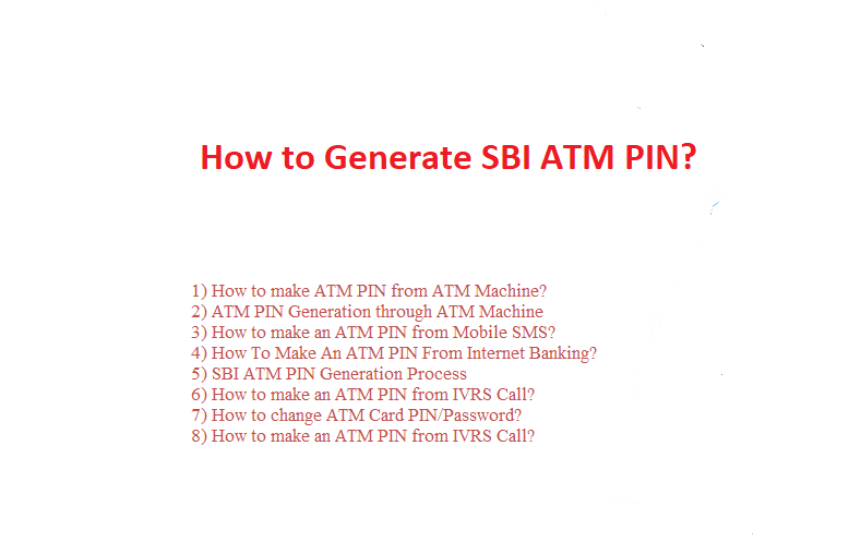 generate SBI ATM Pin