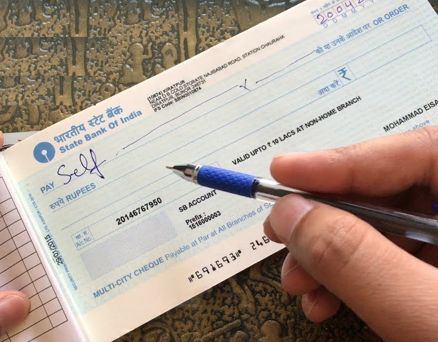 how to write self cheque